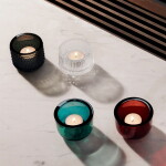 Iittala Skleněný svícen Kastehelmi 6,4 cm – Grey, šedá barva, sklo