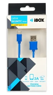 IBox IKUMTCB modrá / USB kabel / USB-A na USB-C / USB 2.0 / 1 m (IKUMTCB)