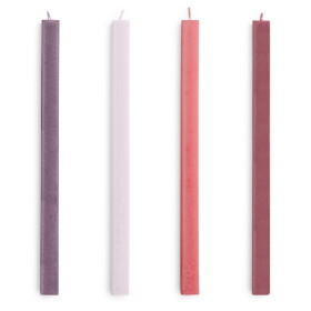 HAY Svíčky Square Candle set 4ks, reds and bordeaux