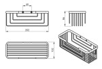 Gedy - SMART polička, 252x86x102, černá mat 2419-14