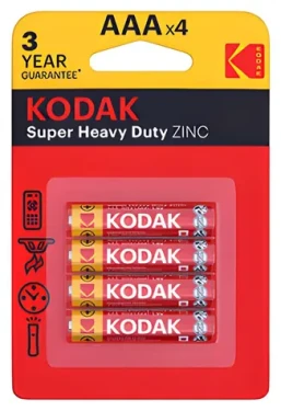 Kodak Super Heavy Duty AAA / Baterie / zinkochloridové / 4 ks / 1,5 V (KOD-R3)