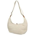 Trendy textilní dámská kabelka na rameno Ester, béžová