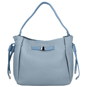 Módní dámská koženková kabelka na rameno Aminta, džínově modrá