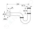 GROHE - Sifony Umyvadlový sifon, chrom 28947000