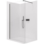CERANO Sprchová zástěna Walk-in Onyx Cube L/P - 8 mm - hranatá vzpěra - černá matná, transparentní sklo - 120x200 cm