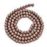 Voskované perly - světle hnědé - ∅ 8 mm - 10 ks