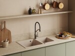 Laveo - Colina - stojánková dřezová baterie U, černá/ chrom BCO_778D