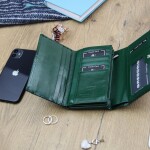 Dámská luxusní kožená lakovaná peněženka Gregorio Elissa, zelená