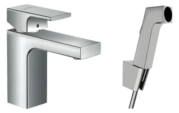 Hansgrohe Umyvadlová baterie s ruční sprchou Bidette chrom / Umyvadlová baterie / ComfortZone 100 / 5 l/min (71216000)