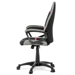 Kancelářská a herní židle, potah růžová, šedá a černá látka, houpací mechanismus