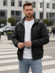 Pánská přechodná bunda oboustranná TX5135 černo-šedá - FashionStreet XXL