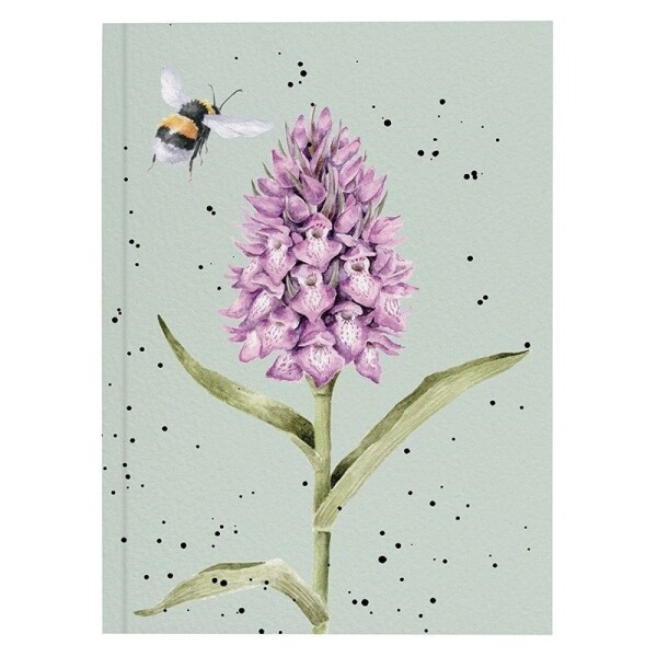 Zápisník Wrendale Designs Marsh Orchid, A6, 48 l., linkovaný - Prstnatec a včelka