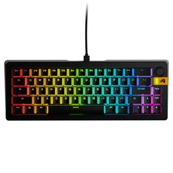 Glorious GMMK 3 HE 65% - Fox HE ANSI černá / herní 65% TKL / USB-C / ANSI (US) layout / Fox HE / RGB / 1.4m (GLO-KB-GMMK3-65-PB-HE-W-BLK-US)