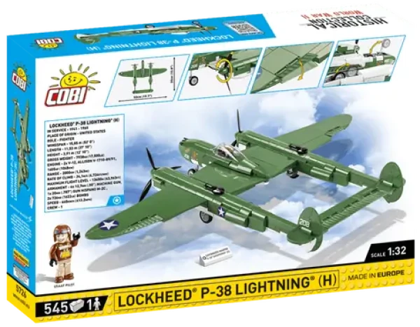 COBI 5726 World War II Americký stíhací-bombardovací letoun Lockheed P-38H Lightning