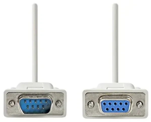 NEDIS sériový kabel D-SUB 9pin (M) - D-SUB 9pin (F) slonová kost / Sériový kabel / RS-232 / 2 m (CCGL52010IV20)