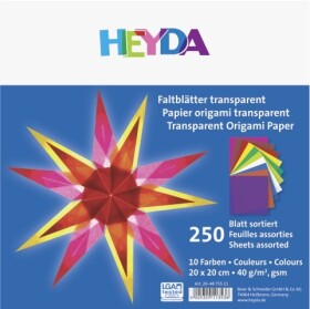 Heyda Origami 20x20 cm 250 ks 40 g transparentní