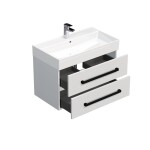 Koupelnová skříňka s černou úchytkou a umyvadlem SAT Cube Way 80x53x46 cm bílá lesk CUBE46C802BISAT CUBE46C802BISAT