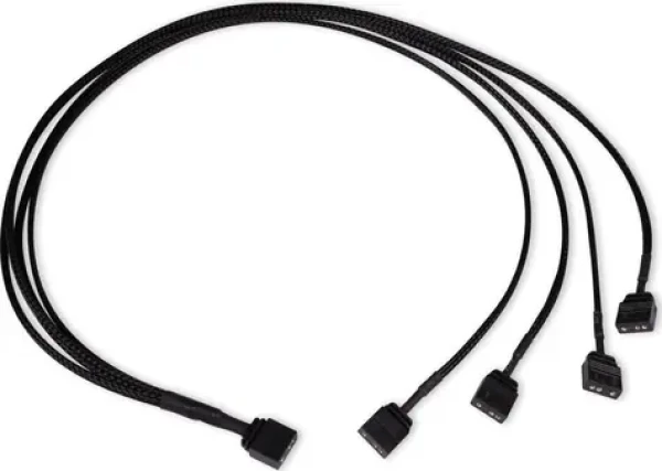 Alphacool Y-Splitter aRGB 3-Pin na 4x 3-Pin černá / Kabel / aRGB rozbočovač / 60 cm (18712)
