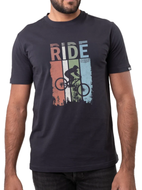 Bavlněné triko CYCOLOGY Ride MTB, pánské, krátký rukáv (Motiv Ride MTB, velikost XXL)