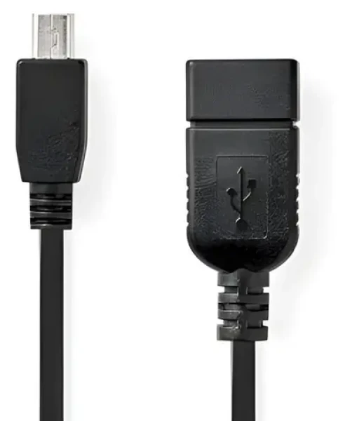Nedis OTG adaptér Mini USB(M) - USB-A(F) černá / Adaptér / USB 2.0 / OTG / 480 Mbps / 0,20 m (CCGB60315BK02)