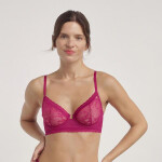 Dámská krajková podprsenka s kosticí DIM ROMANCE UNDERWIRE FULL CUP BRA - DIM - červená 80 B