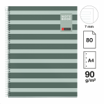 Miquelrius poznámkový blok Between the Lines NB-1, A4, 90g, karton, 80 listů, linka, Moss