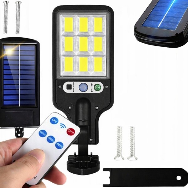 R2 Solární pouliční lampa se 120 COB LED + dálkový ovladač