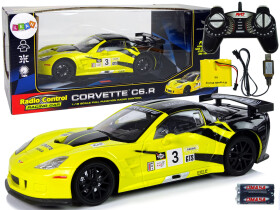 Mamido Sportovní autíčko Corvette C6R 1:18 na dálkové ovládání R/C žluté s efekty