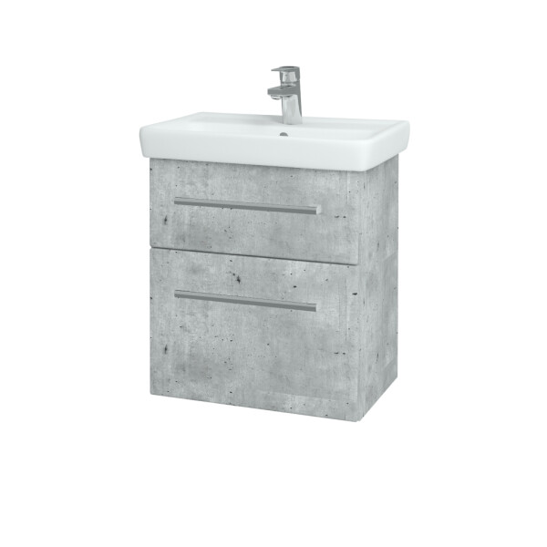 Dřevojas - Umyvadlová skříňka GO SZZ2 55 - D01 Beton / Úchytka T03 / D01 Beton 148324C