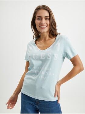Světle modré dámské tričko Guess dámské
