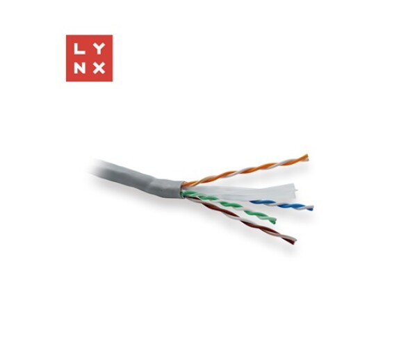 LYNX UTP kabel, Cat6, PVC (Eca), celoměděný, vnitřní, šedý, box 305m EDF_10102837