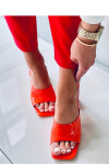 Dámské pantofle / sandálky na podpatku PM2872 Oranžová - Sweet Shoes oranžová 39
