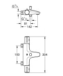 GROHE - Grohtherm 800 Termostatická vanová baterie, chrom 34754000