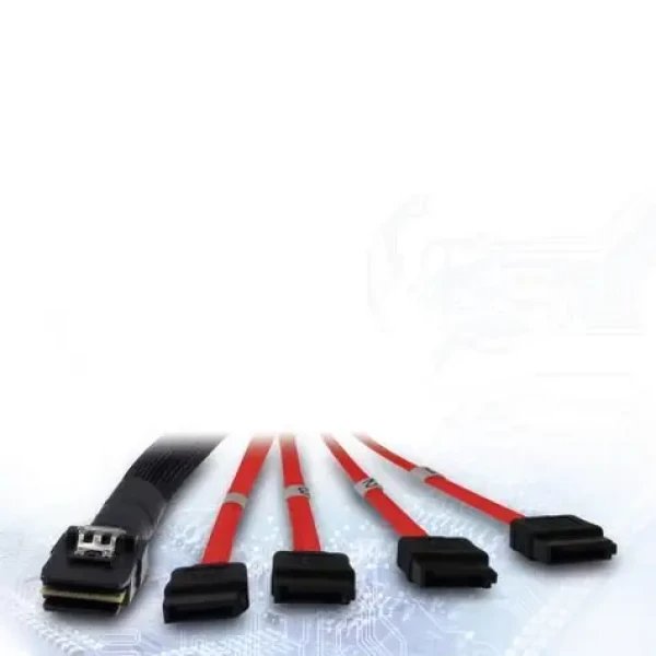 Inter-Tech Kabel SFF-8087 - 4x SATA černá / Interní kabel / Mini SAS - SATA / 1 m (88885301)