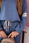 Komplet teplákové + kalhoty máslová látka denim melír UNI