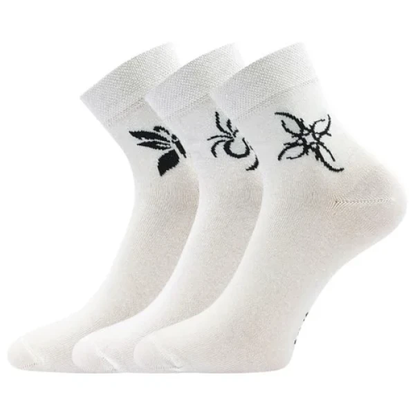 BOMA Ponožky dámské slabé TATOO letní MIX BÍLÉ (3 páry) 35-38 102114