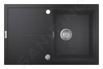GROHE - Dřezy Kompozitní dřez K400 s automatickým odtokem, 780x500 mm, granitová černá 31639AP0