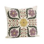 MADAM STOLTZ Vyšívaný povlak na polštář Suzani Floral 45 × 45 cm, fialová barva, textil