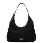 Stylová dámská háčkovaná kabelka Coveri Luna, černá