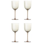 Bloomingville Sklenice na víno Aston Wine – set 4 ks, hnědá barva, sklo, 350 ml