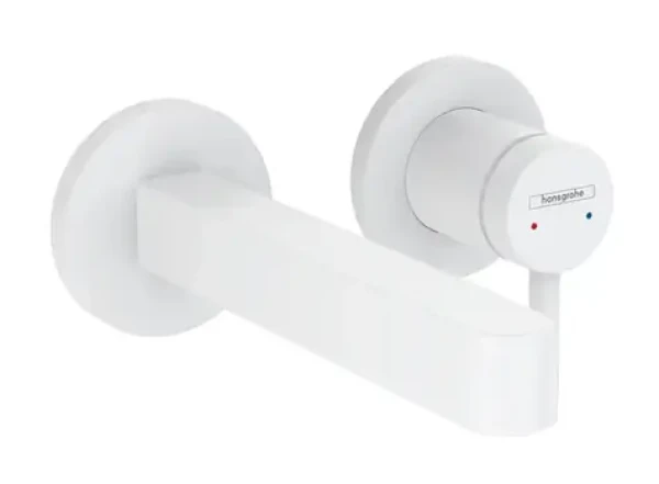 Hansgrohe Finoris - Umyvadlová baterie pod omítku | 2-otvorová instalace | EcoSmart | matná bílá (76051700)