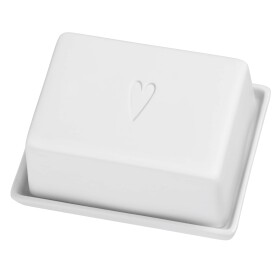Räder Porcelánová máslenka Heart, bílá barva, porcelán
