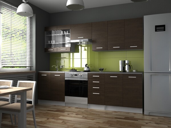 FRONTI Kuchyňská linka PAMELA 260x200 - Wenge