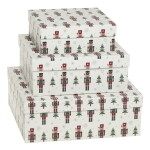 Chic Antique Dárková krabice Nutcrackers White – set 3 ks, bílá barva, papír