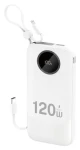 Dudao K13 bílá / Powerbanka / 10000 mAh / integrovaný kabel