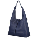 Módní dámská koženková kabelka na rameno Marixa, tmavě modrá