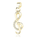 LUNICA Stříbrný přívěsek zlatý HOUSLOVÝ KLÍČ 0299