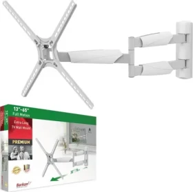 Barkan BM343XLW bílý / Nástěnný držák TV / 13-65" / VESA 400x400 / naklápění a otočení / nosnost 36 kg (783971)