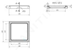 I-Drain - Square Rošt Plano/Tile 150x150 mm, pro podlahovou vpusť, dvoustranné provedení IDROSQ0150A