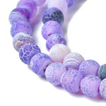 Přírodní ledový achát - fialový - ∅ 6 mm - 1 ks